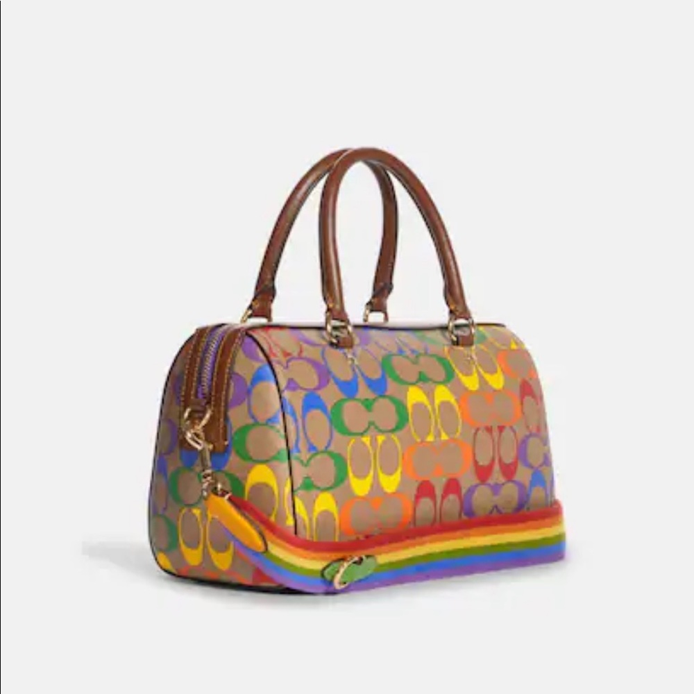 Rowan Satchel In Rainbow Signature Canvas